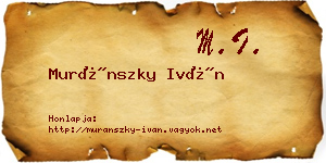 Muránszky Iván névjegykártya